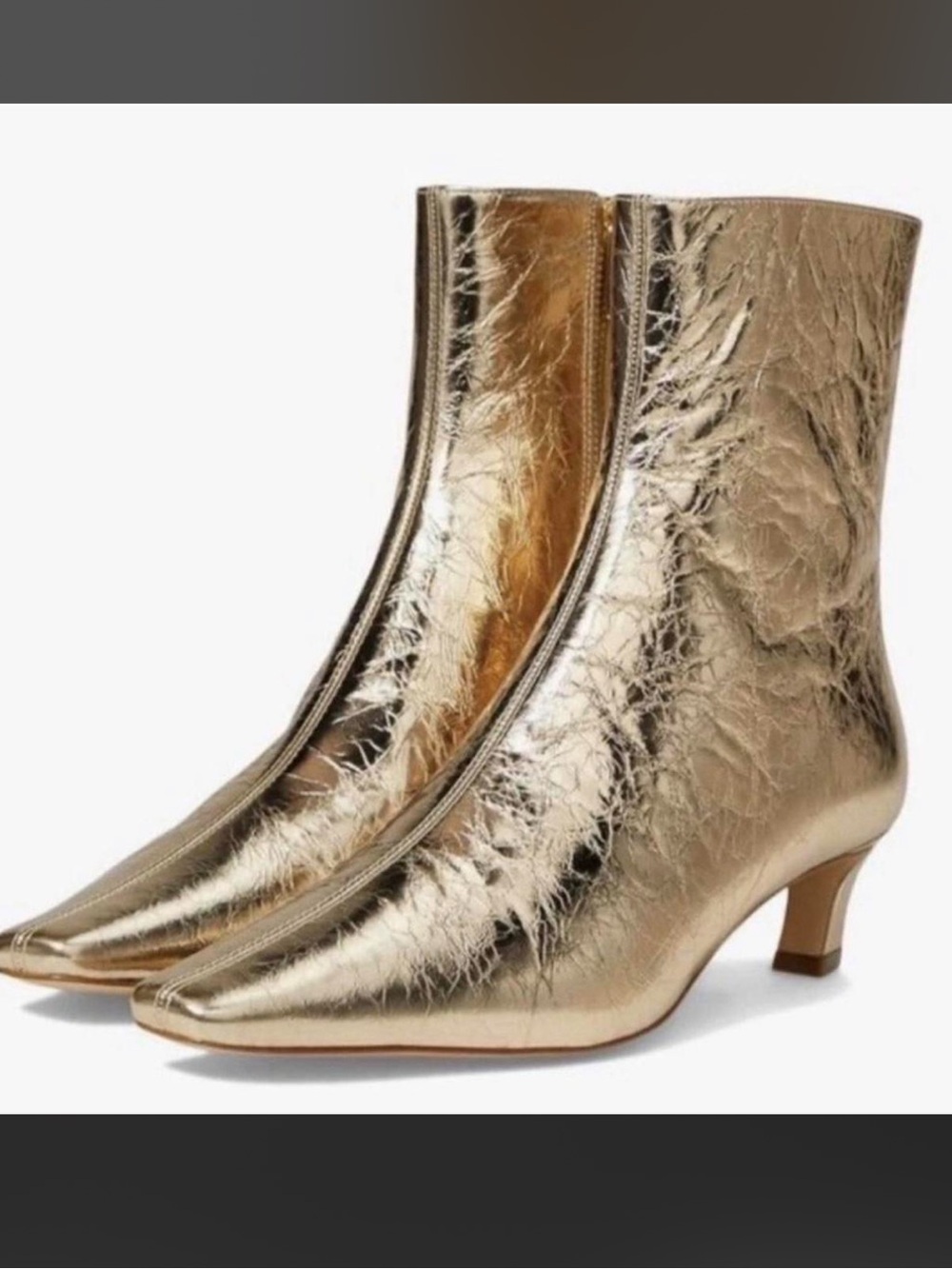 Michael Kors Metallic Gold Heeled Boots Cosmo Kitten, Size-7, New without box